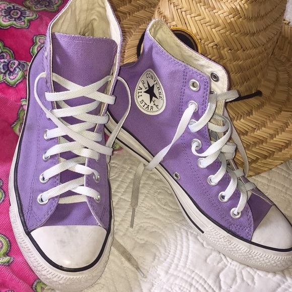 converse lavender high tops